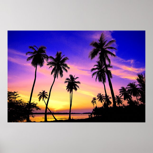 Tropical Island Sunset Over Sri Lanka Poster (Front)