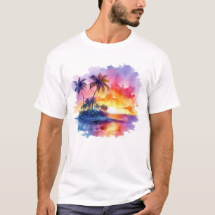 Tropical Island Sunset T-Shirt
