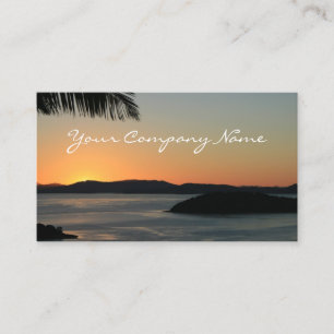 Tropical Island Sunset - Travel Business Cards