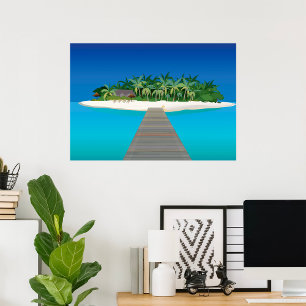 Tropical Island Vacation Poster