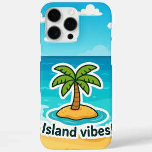 Tropical Island Vibes Palm Tree Sticker iPhone 16 Pro Max Case