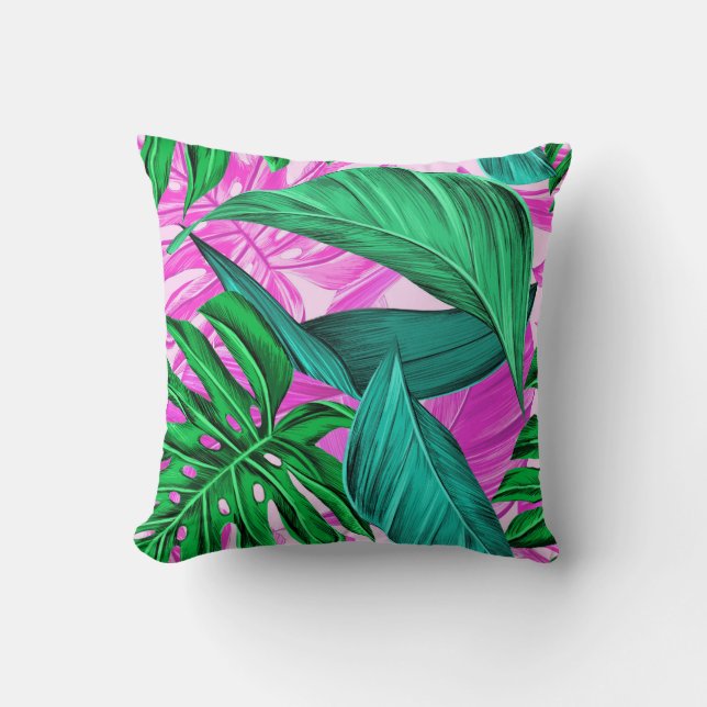 Tropical Island Vibes Throw Pillow (Front)