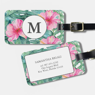 Tropical Island Watercolor  Luggage Tag