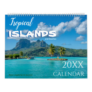 Tropical Islands and Beaches 2026 Wall Calendar 