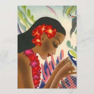 Tropical Islands Lei Luau Party Tiki Invitations