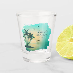 Tropical Isle Bridesmaid/Maid of Honour Teal ID581 Shot Glass