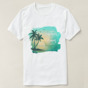 Tropical Isle Father of the Groom Teal ID581 T-Shirt