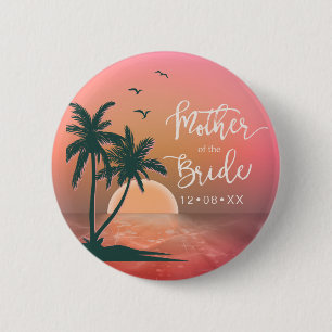 Tropical Isle Mother of the Bride Pink ID581 6 Cm Round Badge