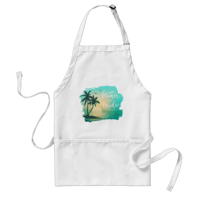 Tropical Isle Mother of the Bride Teal ID581 Standard Apron (Front)