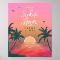 Tropical Isle Sunrise Bridal Shower Pink ID581