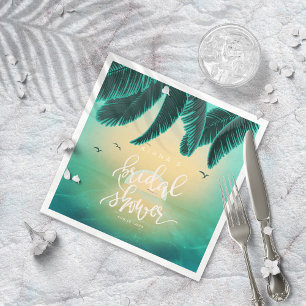 Tropical Isle Sunrise Bridal Shower Teal ID581 Napkin