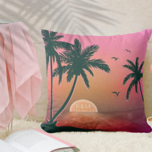 Tropical Isle Sunrise Wedding Pink ID581 Cushion