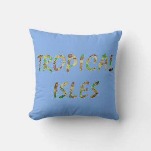 Tropical Isles- Brwn Cushion