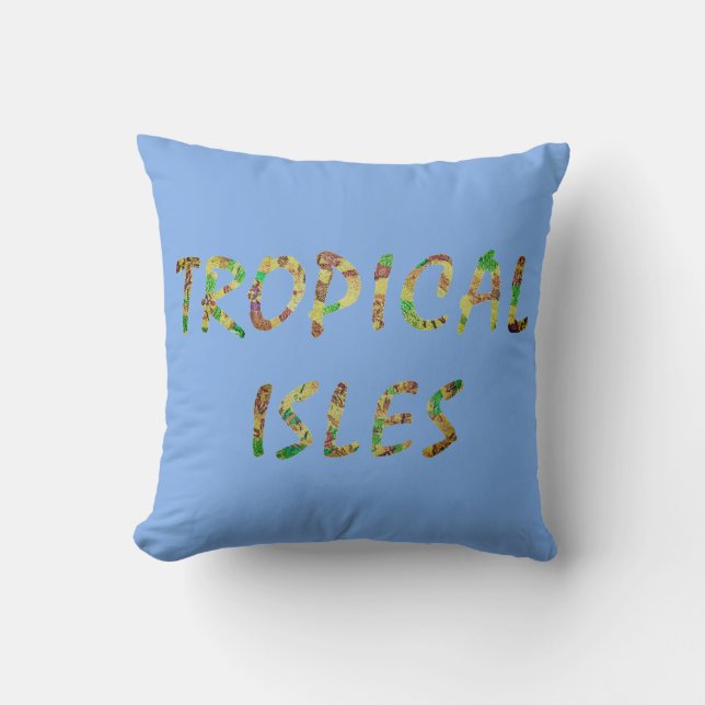 Tropical Isles- Brwn Cushion (Front)