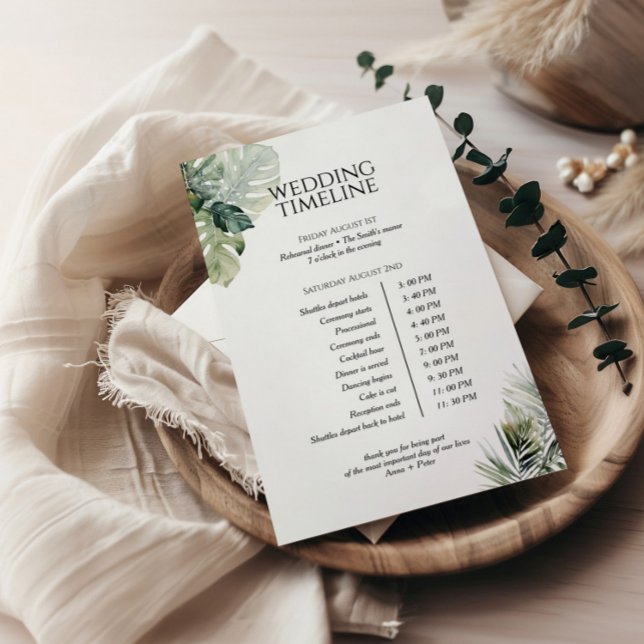 Tropical Itinerary Card, Destination wedding Enclosure Card (Creator Uploaded)