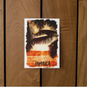 Tropical Jamaica Sunset Caribbean Island  Postcard