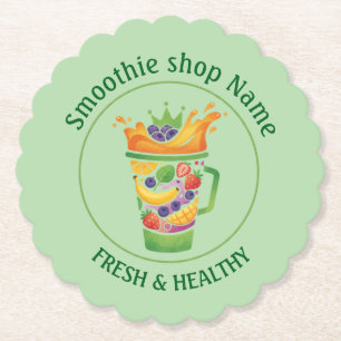 Tropical Juice Blend & Smoothie Juice shop Paper Coaster