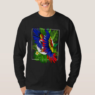 Tropical Jungle Animal Exotic Leaves Bird Macaw Pa T-Shirt