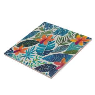 Tropical jungle art tile