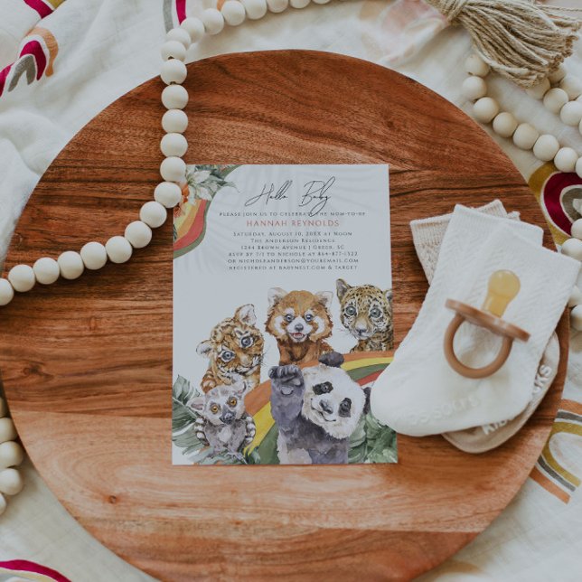 Tropical Jungle Baby Animals | Baby Shower Invitation (Creator Uploaded)