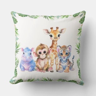 Tropical Jungle Baby animals Cushion
