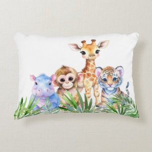 Tropical Jungle Baby animals Decorative Cushion