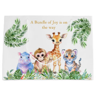 Tropical Jungle Baby animals Large Gift Bag