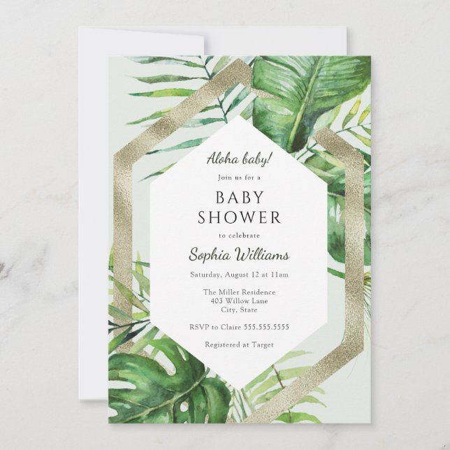 Tropical Jungle Baby Shower Invitation (Front)