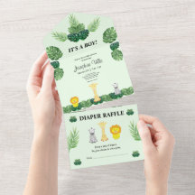 Tropical Jungle Baby Shower Invite