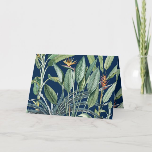 Tropical Jungle Banana Tree Strelitzia Thank You Card (Front)