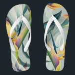 tropical jungle bird of paradise flip flops<br><div class="desc">Tropical jungle bird of paradise florals design flip flops with lush green palm leaves.</div>