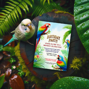 Tropical Jungle Birthday Party Invitation for Kids