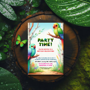 Tropical Jungle Birthday Party Invitation for Kids