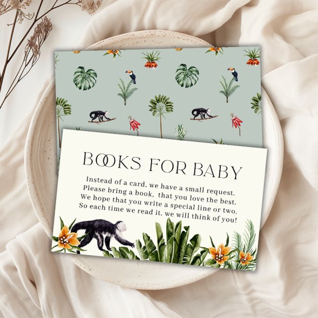 Tropical Jungle Boy Books for Baby Shower  Enclosure Card (Tropical Jungle Boy Books for Baby Shower Enclosure Card)
