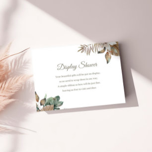 Tropical Jungle Bridal Shower Display Card Green