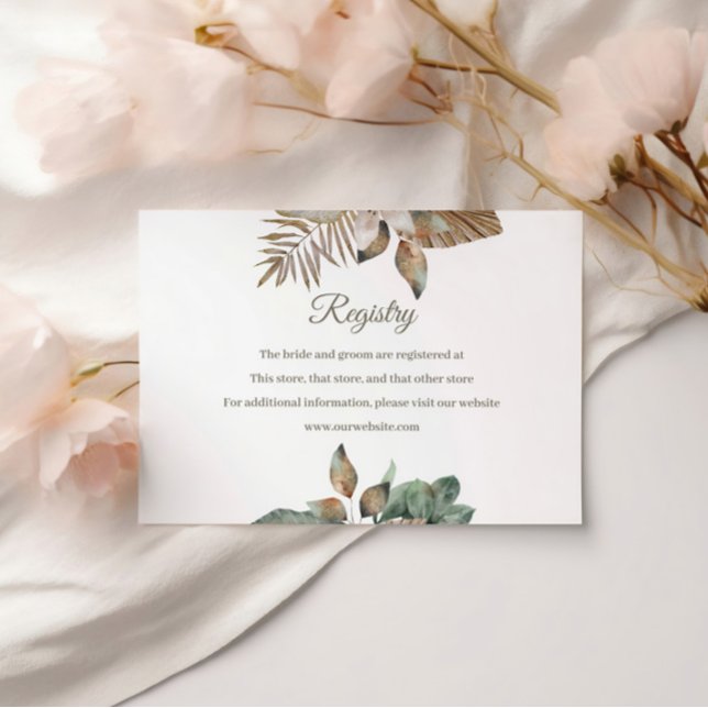 Tropical Jungle Bridal Shower Registry Card (Creator Uploaded)