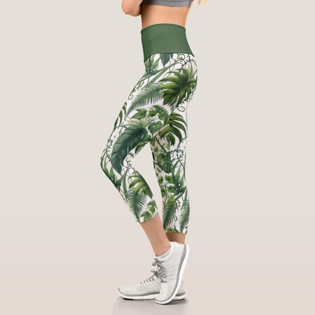 Tropical Jungle Capri Leggings (Left)