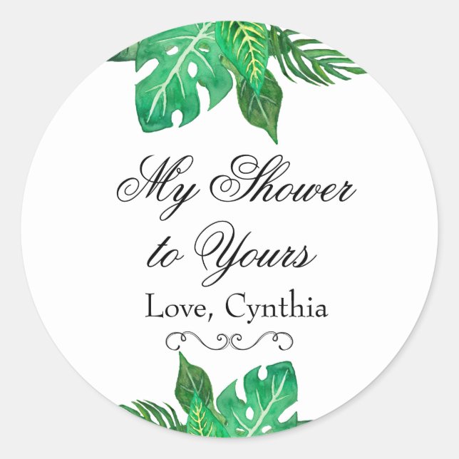 Tropical Jungle Favour Stickers (Front)