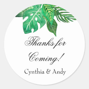 Tropical Jungle Favour Stickers   Custom Stickers