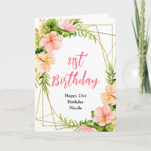 Tropical Jungle Floral Birthday Card