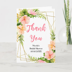 Tropical Jungle Floral Bridal Shower Thank You Card
