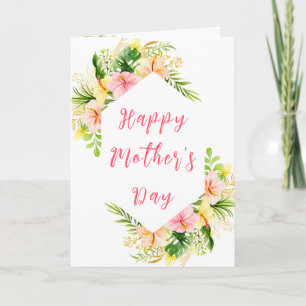 Tropical Jungle Floral Happy Mother's Day Card