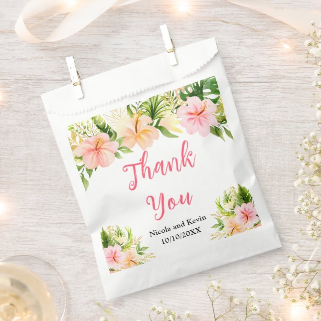 Tropical Jungle Floral Wedding Favour Bag (Clipped)