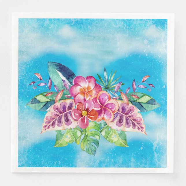 Tropical Jungle Flowers - Aloha Beach Napkin (Front)