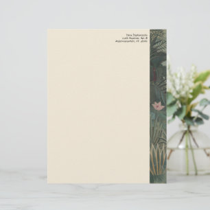 Tropical Jungle Flowers Floral Green Letterhead