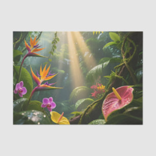 Tropical Jungle Flowers Tissue Paper