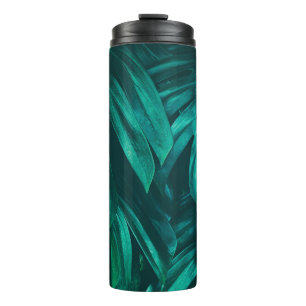 tropical jungle foliage, dark green leaf nature b thermal tumbler