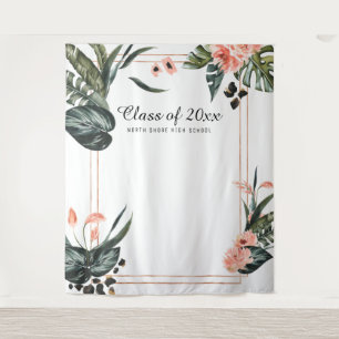 Tropical Jungle   Graduation Photo Booth Backdrop Tapestry
