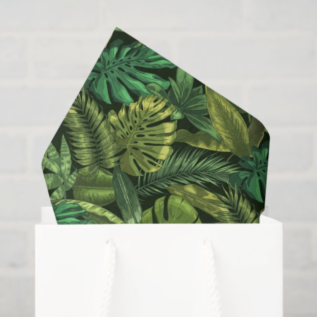 Tropical Jungle Green  Tissue Paper (Gift Bag)