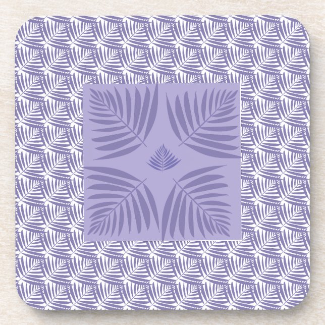 Tropical Jungle Leaf Pattern Coaster | Botanical  (Front)
